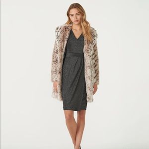 Karl Lagerfeld Snow Leopard Faux Fur Jacket